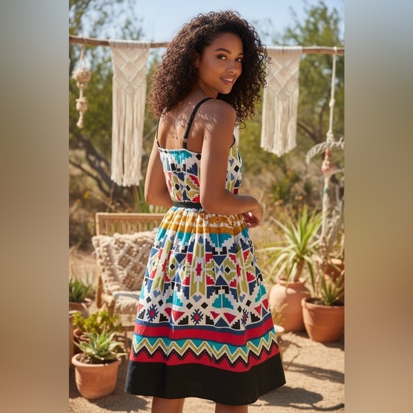 Just Ginger Aztec dress size Medium multicolored - Picture 5 of 8